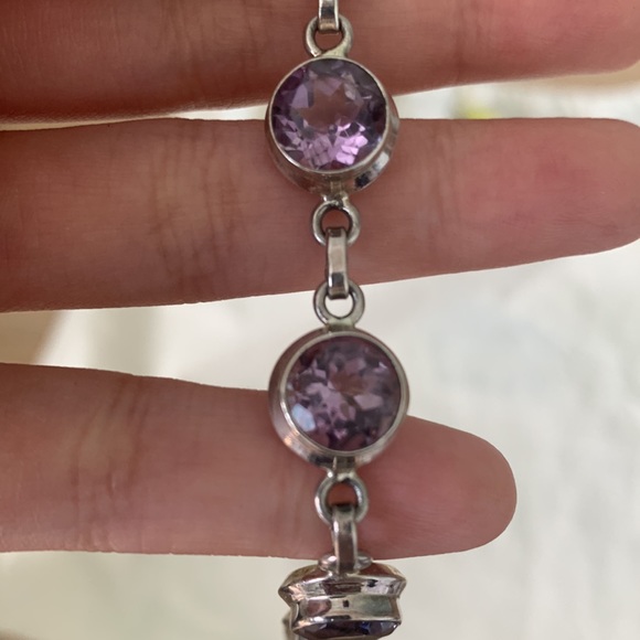 Large Amethyst Stone Bracelet - Picture 6 of 7